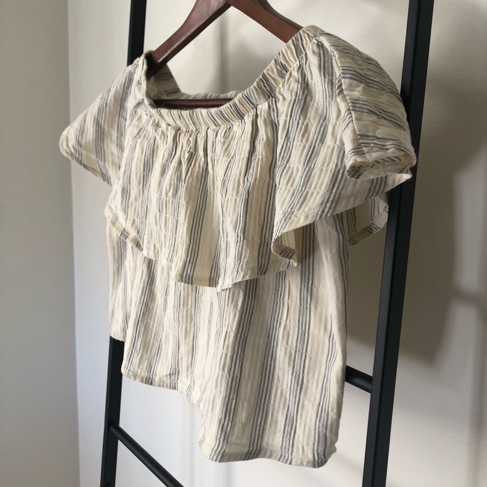 Rylee and Cru off the shoulder striped top